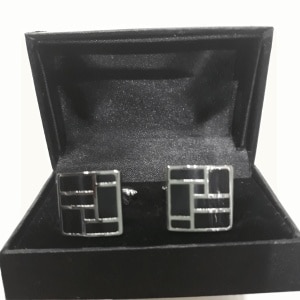 Spinki do mankietów Czarne Prostokąty