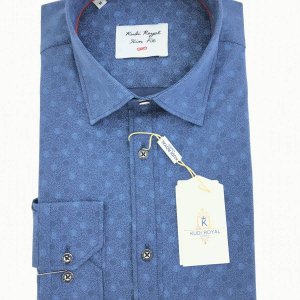 Koszula Kudi Royal Slim fniebieska w kółka 1