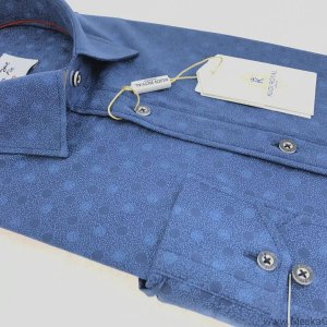 Koszula Kudi Royal Slim fniebieska w kółka