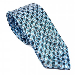 Dodatki Elegancki Krawat Niebieski Krata