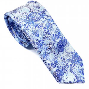 Dodatki Elegancki Krawat Niebieski Ciekawy Wzór