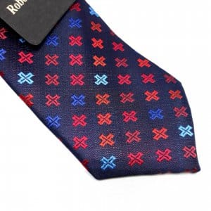 Dodatki Elegancki Krawat Granatowy Krzyżyki