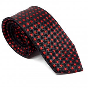 Elegancki Krawat Czerwony Czarny