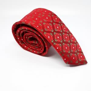 Dodatki Elegancki Krawat Czerwony Kwiatuszki