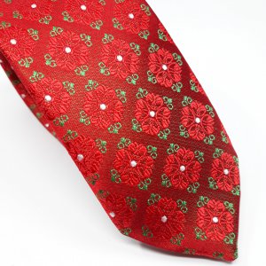 Dodatki Elegancki Krawat Czerwony Kwiatuszki