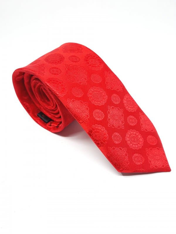 Dodatki Elegancki Krawat Czerwony Delikatny Wzór