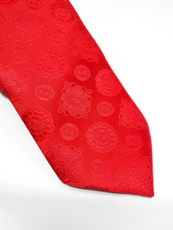 Dodatki Elegancki Krawat Czerwony Delikatny Wzór