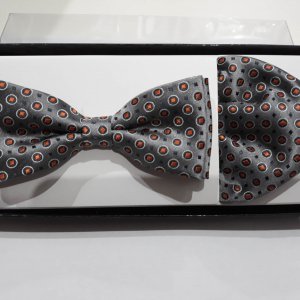 Zestaw mucha plus poszetka popiel i pomarańcz