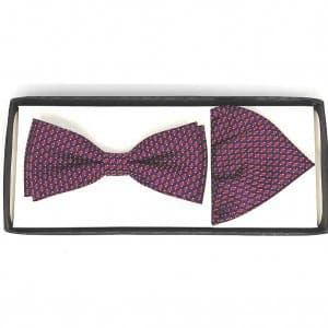 Zestaw mucha plus poszetka niebiesko czerwony