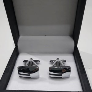 Spinki do mankietów Ciemno Morskie Paski