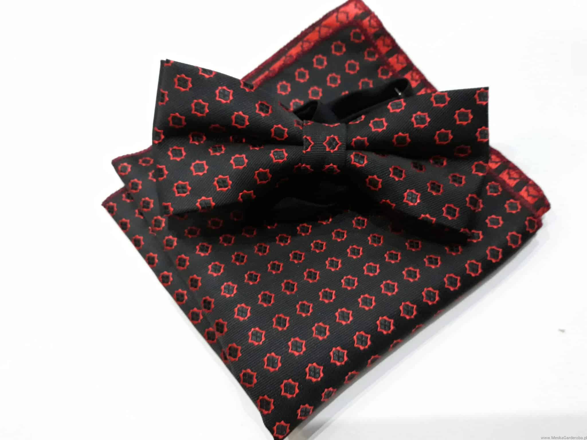 Muszka poszetka zestaw czarna czerwona
