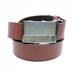 Pasek Automat Skóra Karmelowy Brąz