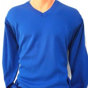 Sweter szafirowy niebieski serek żywy kolor