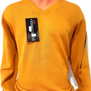 Sweter Męski Musztardowy