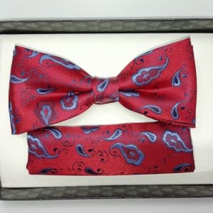 Mucha z poszetką czerwona - granatowa