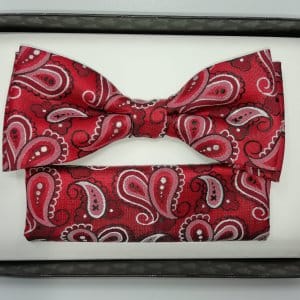 Mucha z poszetką czerwona - granatowa - turecki wzór