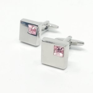 Spinki do mankietów z Różową Cyrkonią