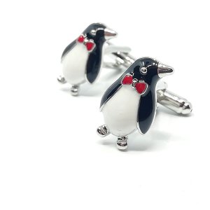 Dodatki Spinki do mankietów Pingwiny