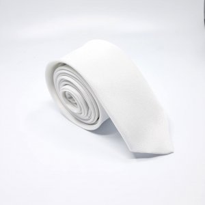 Elegancki Krawat Biały -Śledzik