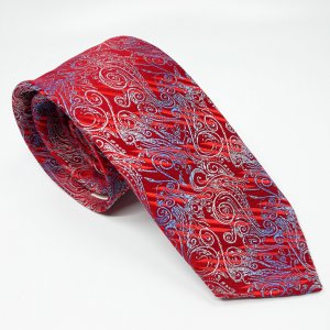 Elegancki Krawat Czerwony Delikatny Wzór