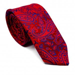 Dodatki Elegancki Krawat Czerwony Motyw Chabrowy