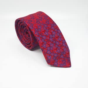 Dodatki Elegancki Krawat Czerwony Drobne Kwiatuszki