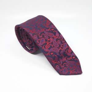 Elegancki Krawat Piotr Czerwony  Granat