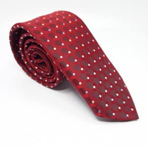 Elegancki Krawat Bordowy Koła