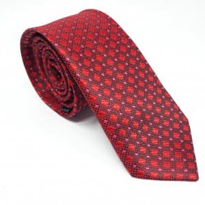 Elegancki Krawat Czerwono Bordowy Romby