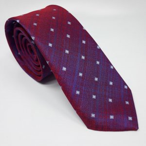 Elegancki Krawat Czerwono Niebieski 3D