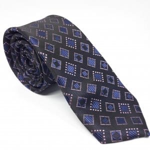 Elegancki Krawat Czarny Romby