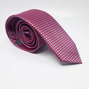 Elegancki Krawat Czerwony Niebieskie Koła