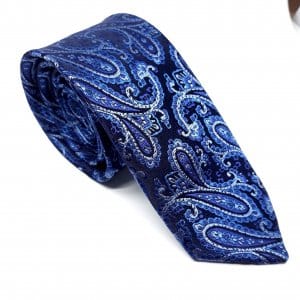 Elegancki Krawat Granatowy Turecki Wzór