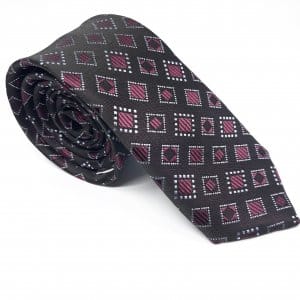 Elegancki Krawat Bordowy Romby