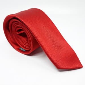 Elegancki Krawat Czerwony Wzór Tłoczony