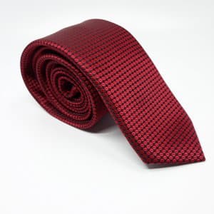 Elegancki Krawat Ciemno Czerwony Kółka