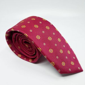 Elegancki Krawat Różowy Żółte Kwiatki