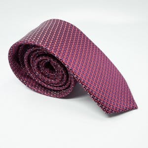 Elegancki Krawat Różowy Fioletowe Romby