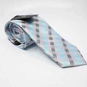 Elegancki Krawat Pudrowy Róż Krata