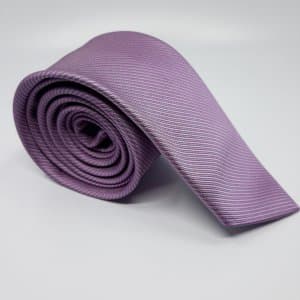 Elegancki Krawat Różowy Szare Paski