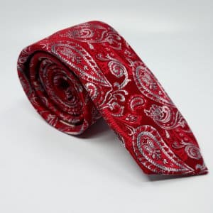 Elegancki Krawat Bordowy Turecki Wzór