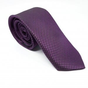Dodatki Elegancki Krawat Fioletowy Czarne Kropki