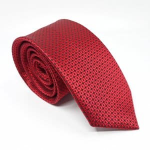 Dodatki Elegancki Krawat Czerwony Tłoczone Kółka