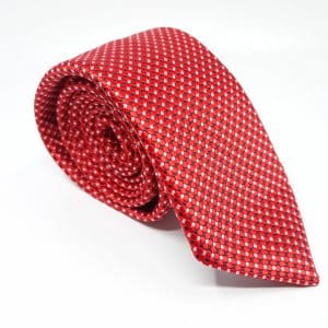 Elegancki Krawat Czerwony Kropeczki