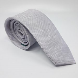 Elegancki Krawat Popielaty Tłoczony Wzór