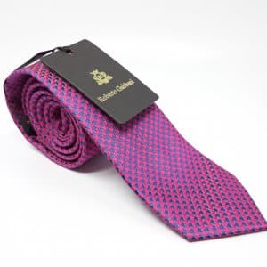 Elegancki Krawat Różowy Granatowy Wzór