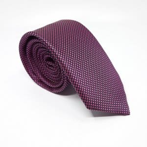 Elegancki Krawat Czarno Różowy Kropki