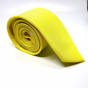 Elegancki Krawat Żółty Gładki