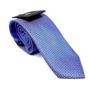Dodatki Elegancki Krawat Niebieski Kwadraciki