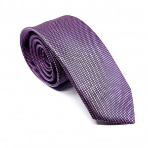 Elegancki Krawat Jasno Fioletowy Krateczka